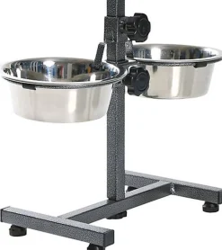 Trixie - Bar à Aliments avec Gamelles Noir pour Chien - 2×0,75L