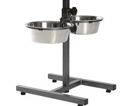 Trixie - Bar à Aliments avec Gamelles Noir pour Chien - 2×1,8L