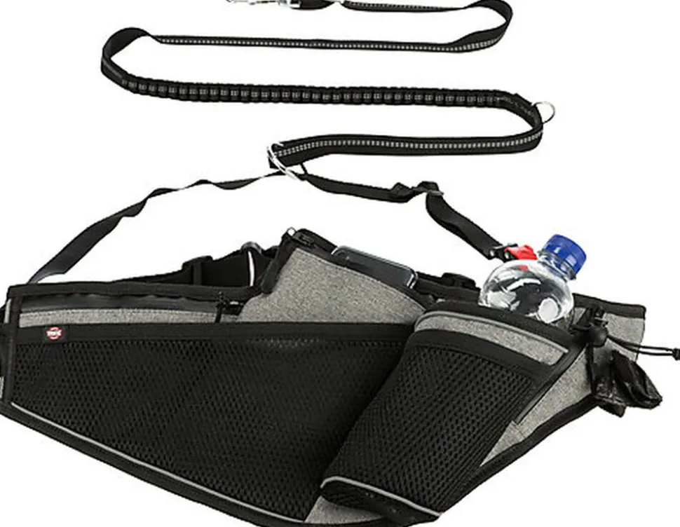 Trixie - Ceinture jogging avec laisse, sang.: 70–130 cm/23 cm, laisse : 1,15–1,50 m/20 mm