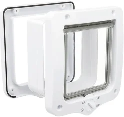 Trixie - Chatière 4 positions avec tunnel blanc - 20 x 22 cm