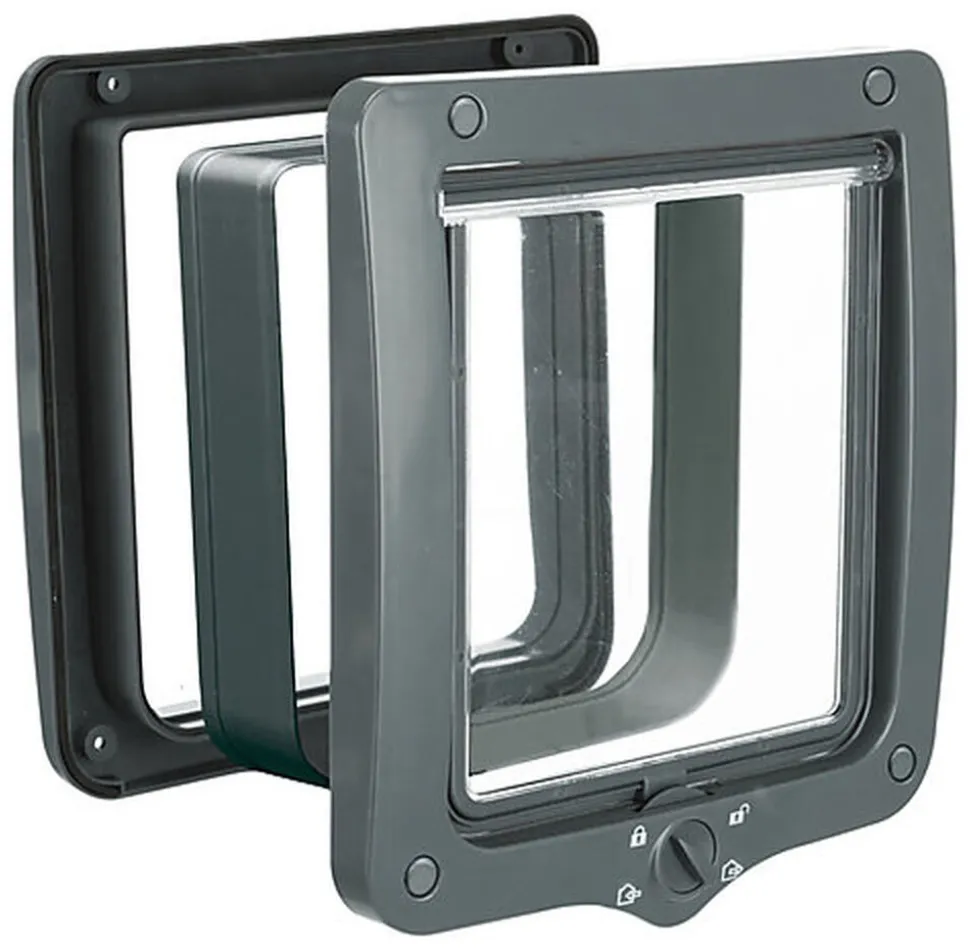 Trixie - Chatière XXL 4 positions avec tunnel blanc - 24 x 28 cm