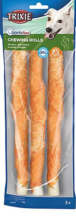 Trixie - Denta Fun Chicken Chewing Rolls - 28cm 3 Pcs/250g