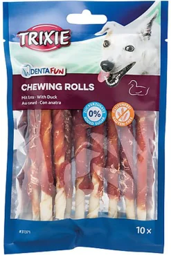 Trixie - Denta Fun Duck Chewing Rolls - 12cm 10 Pcs/80g