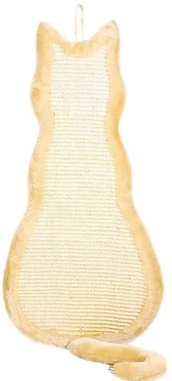 Trixie - Griffoir chat tapis en sisal/peluche catnip naturel/beige - 35 x 69 cm