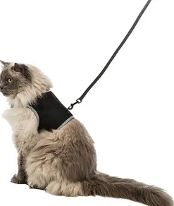 Trixie - Harnais Doux avec Laisse Noir pour Chat - XXL