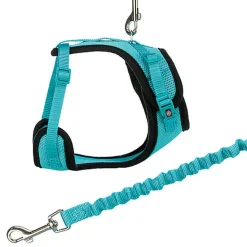 Trixie - Harnais Y en maille, chat, avec laisse élastique, 39–60 cm/10 mm, 1,00 m