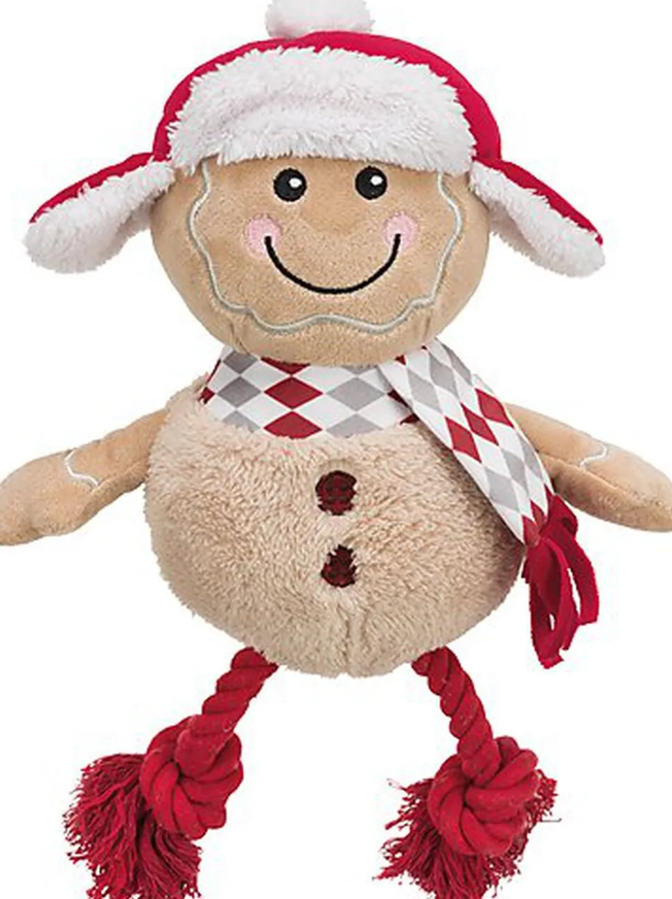 Trixie - Jouet Peluche Bonhomme en Pain d'Epices pour Chien - 34cm