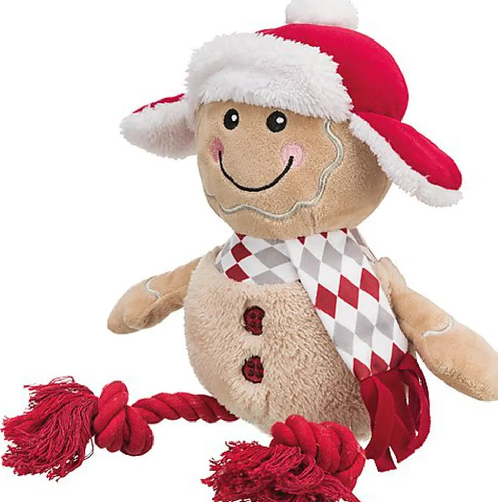 Trixie - Jouet Peluche Bonhomme en Pain d'Epices pour Chien - 34cm