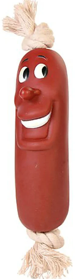 Trixie - Jouet Saucisse avec Corde pour Chien - 11cm