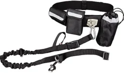 Trixie - Laisse Canicross avec Ceinture Ventrale pour Chien Noir