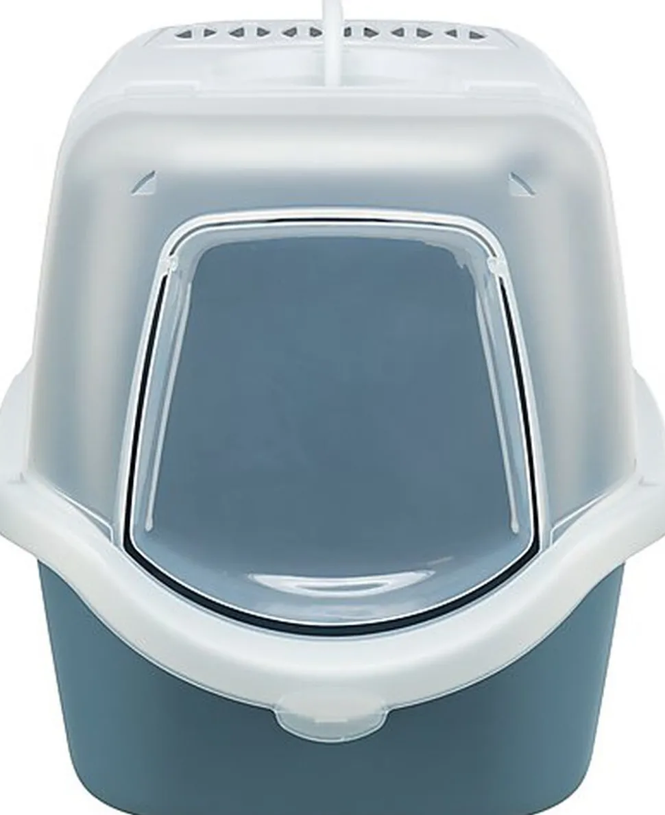 Trixie - MAISON DE TOILETTE Vico Open Top, 40 × 40 × 56 cm, bleu-gris/blanc