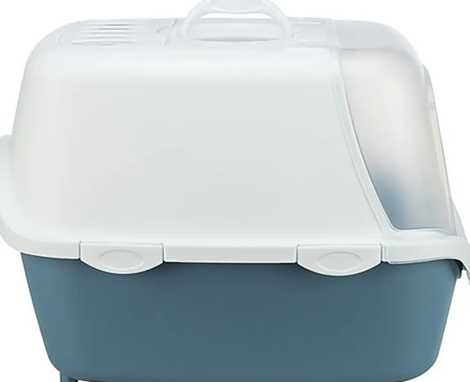 Trixie - MAISON DE TOILETTE Vico Open Top, 40 × 40 × 56 cm, bleu-gris/blanc