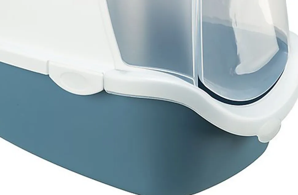 Trixie - MAISON DE TOILETTE Vico Open Top, 40 × 40 × 56 cm, bleu-gris/blanc