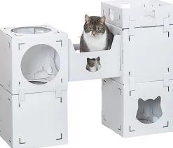 Trixie - Meuble pour chats Casa carton blanc - 93 cm