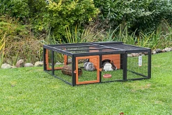Trixie - natura enclos avec couverture en bois noir/brun - 150x53x150cm
