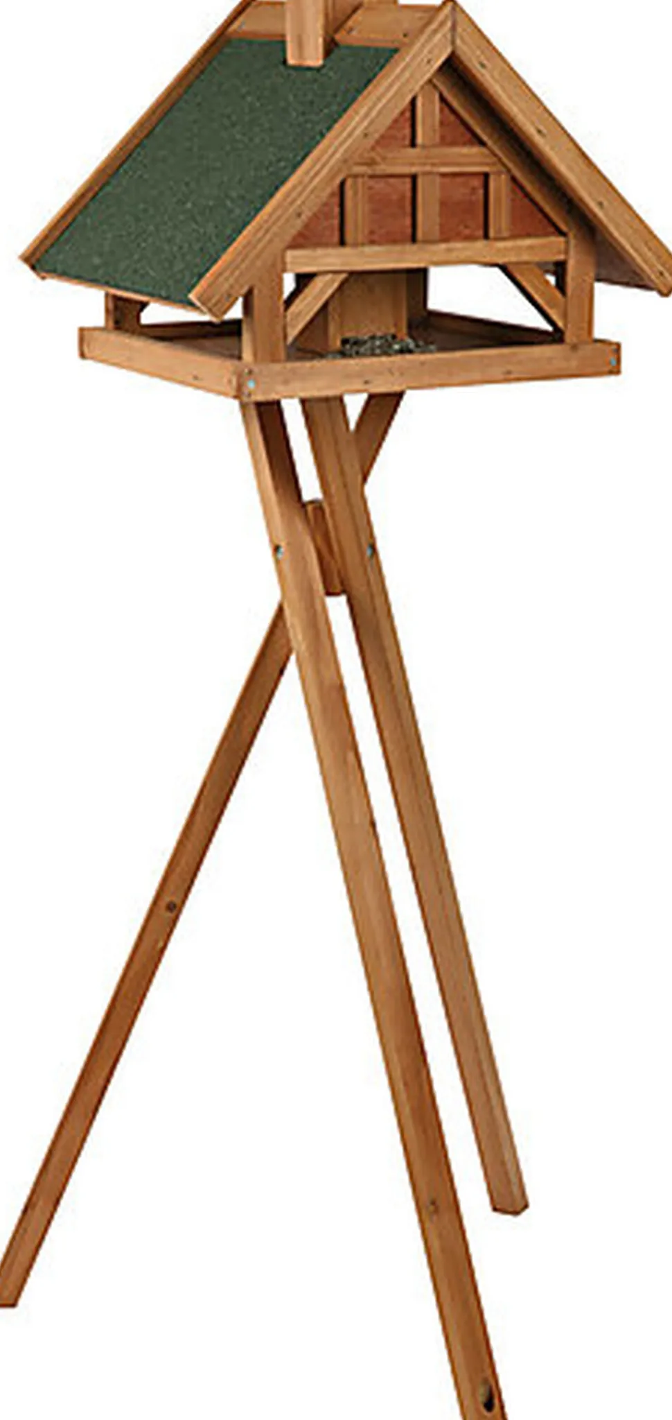 Trixie - natura mangeoire oiseaux avec pied et silo en pin brun - 54x40x48 cm