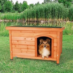 Trixie - natura niche pour chiens Classic à toit plat brun - S/M 85 x 58 x 60 cm