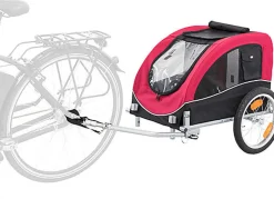 Trixie - Roulotte de Vélo Noir/Rouge - M: 63 x 68 x 75/137 cm