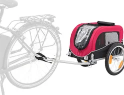 Trixie - Roulotte de Vélo Noir/Rouge - S: 53 x 60 x 60/117 cm