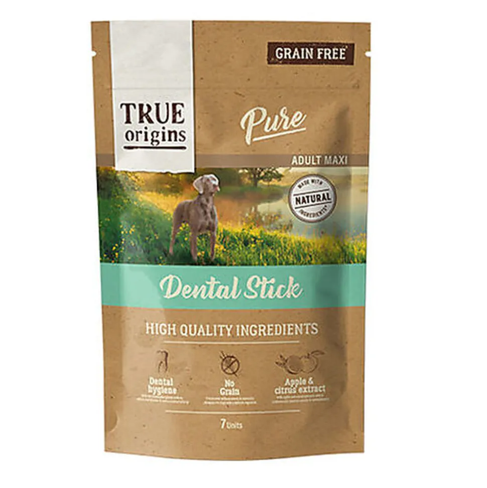 True Origins Pure - Sticks Dentaires Sans Céréales pour Grands Chiens - x7
