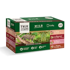 True Origins Wild - Multipack Sachets de Filets en Sauce pour Chats Adultes - 12x85g