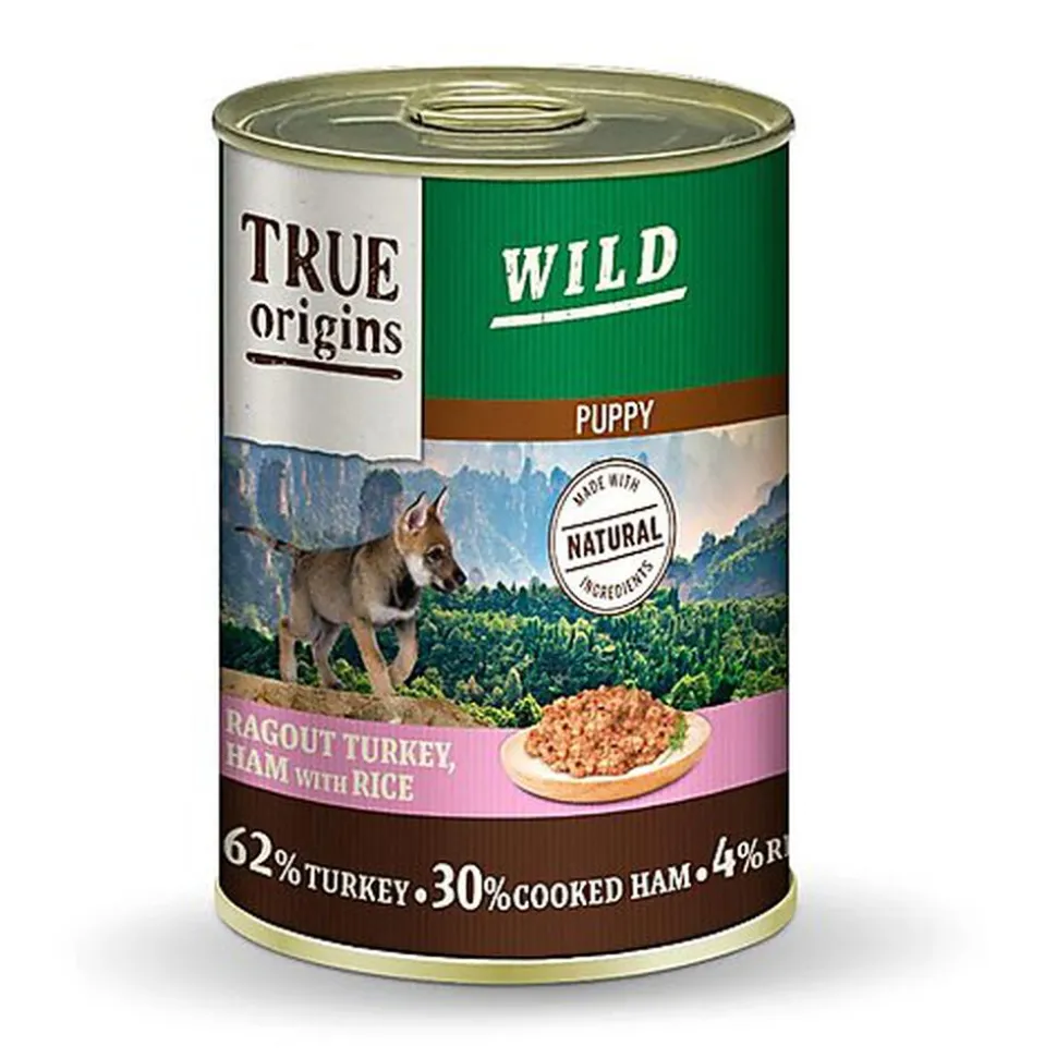 True Origins Wild - Ragout à la Dinde, Jambon & Riz pour Chiots - 400G