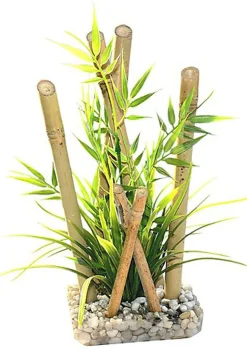 Tyrol - Décoration Bambou Large Plantes pour Aquarium - 25cm