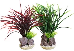 Tyrol - Décoration Plantes Rocher naturel + Support pour Aquarium - 30cm