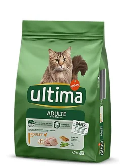 Ultima - Croquettes Chat Adulte Poulet - 7,5 kg
