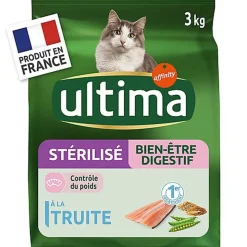 Ultima - Croquettes Chat Stérilisé Bien Être Digestif - 3 kg