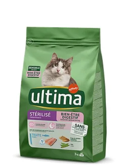 Ultima - Croquettes Chat Stérilisé Bien Être Digestif - 3 kg
