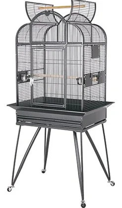 United Bird - Cage Borghese avec Roulettes pour Oiseaux - Anthracite