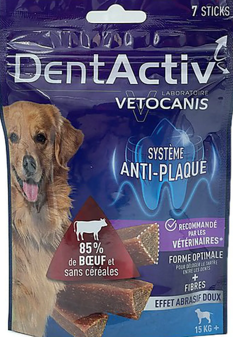 Vetocanis - Sticks Dentactiv au Boeuf pour Chiens - x7