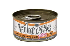 Vibrisse - Pâtée Natural Food JELLY THON ET JAMBON DE POULET pour chats - 70g