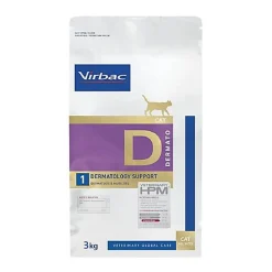 Virbac - Croquettes Veterinary HPM Dermatology Support pour Chats - 3Kg