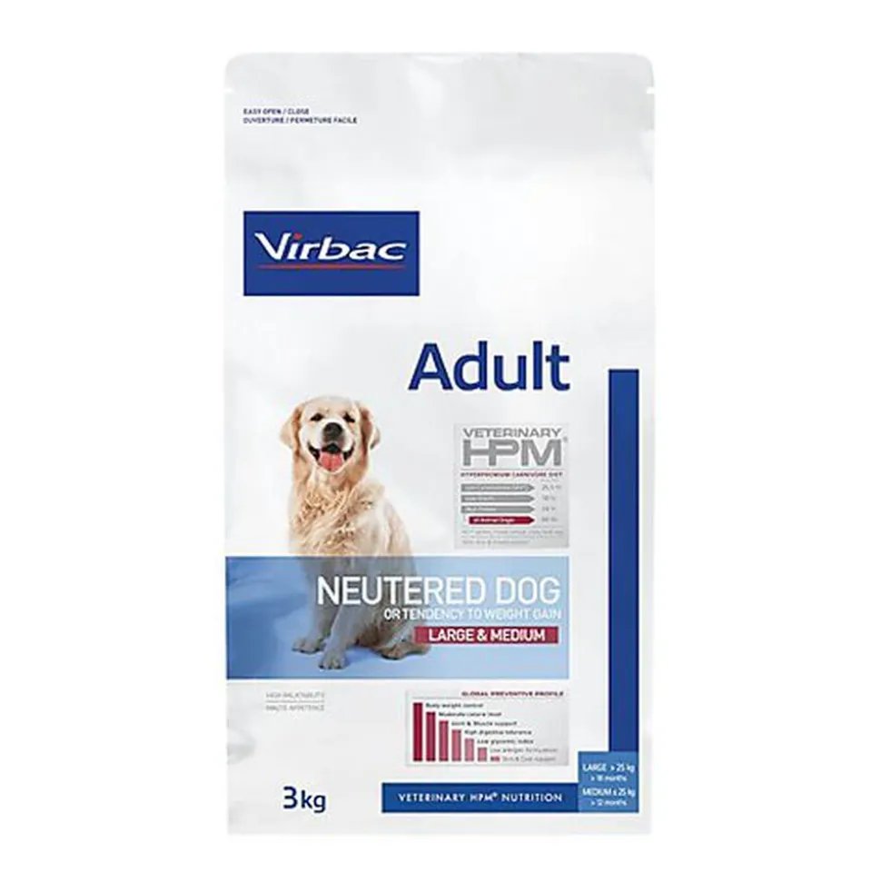 Virbac - Croquettes Veterinary HPM Adult Neutered Large & Medium Dog pour Chien