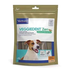 Virbac - Lemelles Veggiedent Zen à Mâcher S pour Petits Chiens - x15