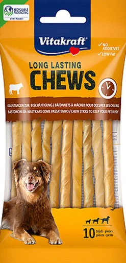 Vitakraft - Bâtonnets Chews à Mâcher Peau de Bœuf pour Chiens - x10