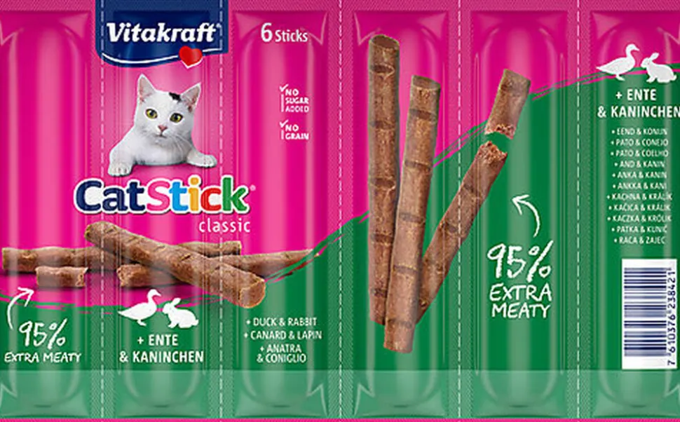Vitakraft - Cat Stick canard et lapin - 6Pcs