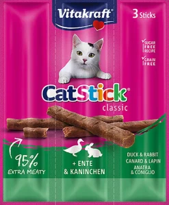 Vitakraft - Cat Stick Mini au Canard et Lapin pour Chat - x3