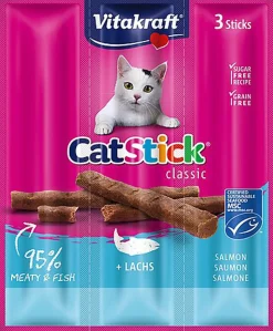 Vitakraft - Friandises Cat Stick Mini au Saumon pour Chats - x3