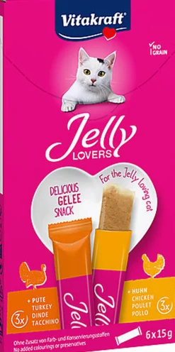 Vitakraft - Friandises Jelly Lovers Poulet et Dinde pour Chats - 6x15g
