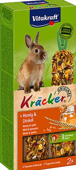 Vitakraft - Friandises Kräcker au Miel pour Lapins Nains - x2