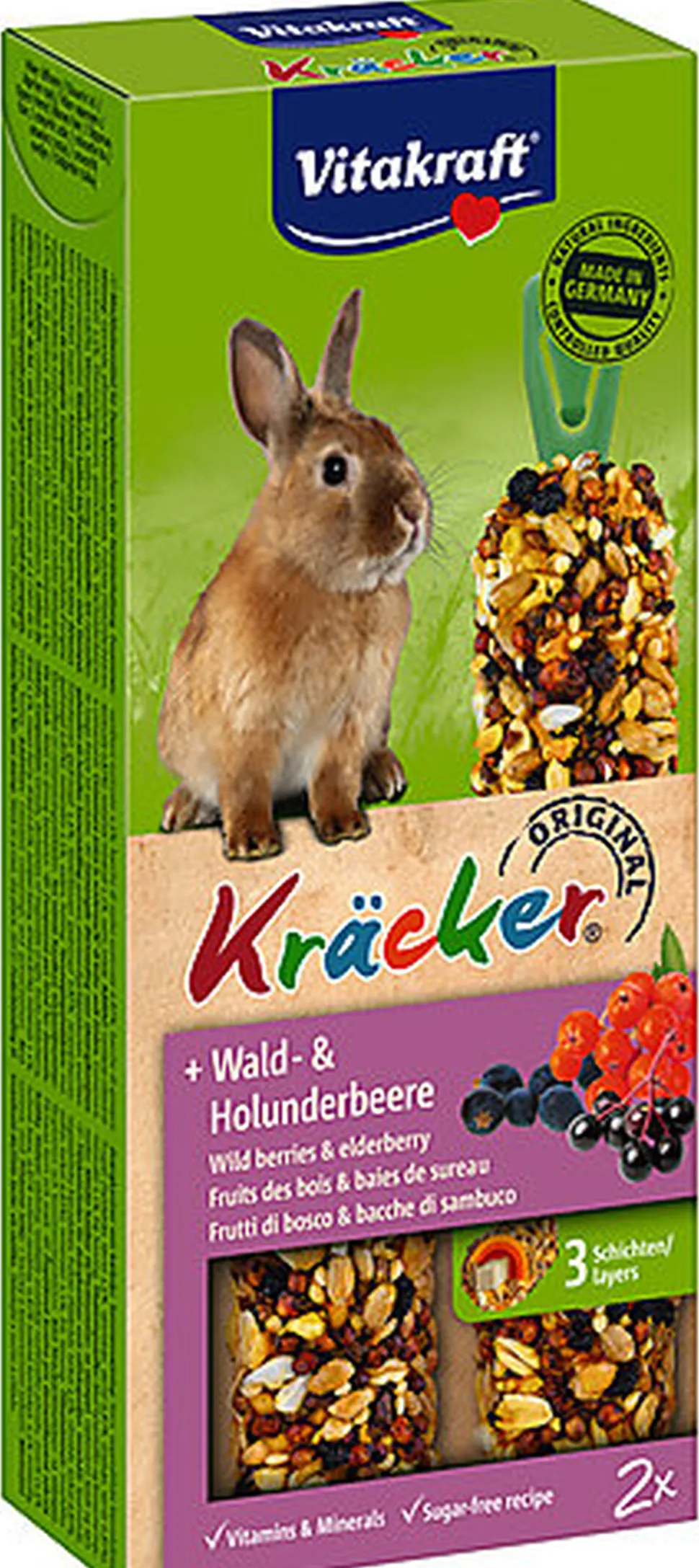 Vitakraft - Friandises Kräcker aux Fruits des Bois pour Lapins Nains - x2