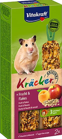 Vitakraft - Friandises Kräcker aux Fruits et Flocon pour Hamsters - x2