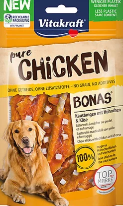 Vitakraft - Friandises Pure Bonas Filets Poulet et Fromage pour Chiens - 80g