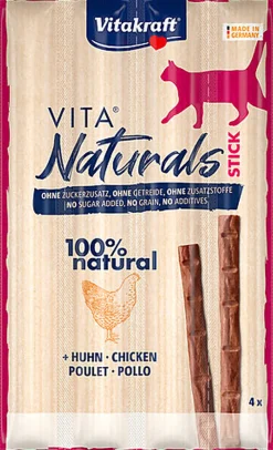 Vitakraft - Friandises Vita Naturals Sticks au Poulet pour Chat -  4x5g