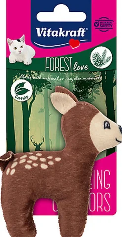 Vitakraft - Jouet Faon Clochette + Catnip Forest Love - 10cm