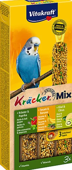 Vitakraft - Kräcker Banane/Kiwi/Herbes pour Perruches x3
