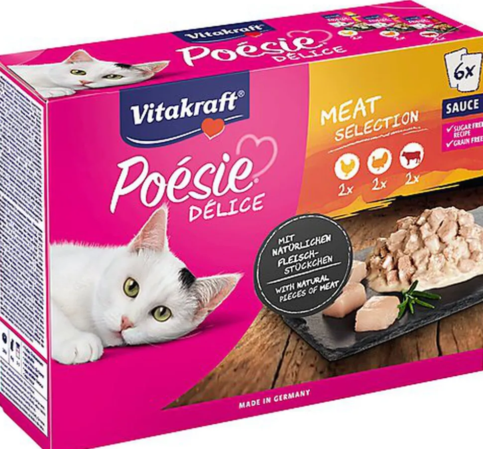 Vitakraft - Multipack Poésie Délice en Sauce à la Viande pour Chat - 6x85g